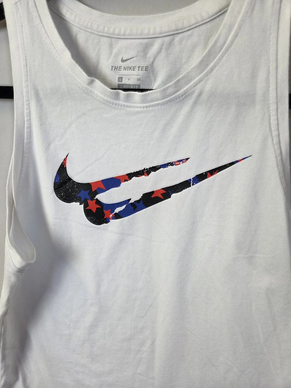 Nike White Tank with Stars Swoosh